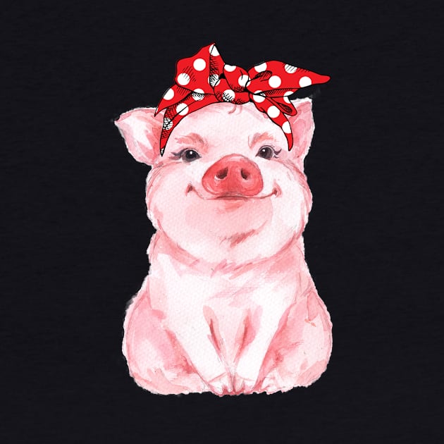 Red Bandana Pig by StacysCellar